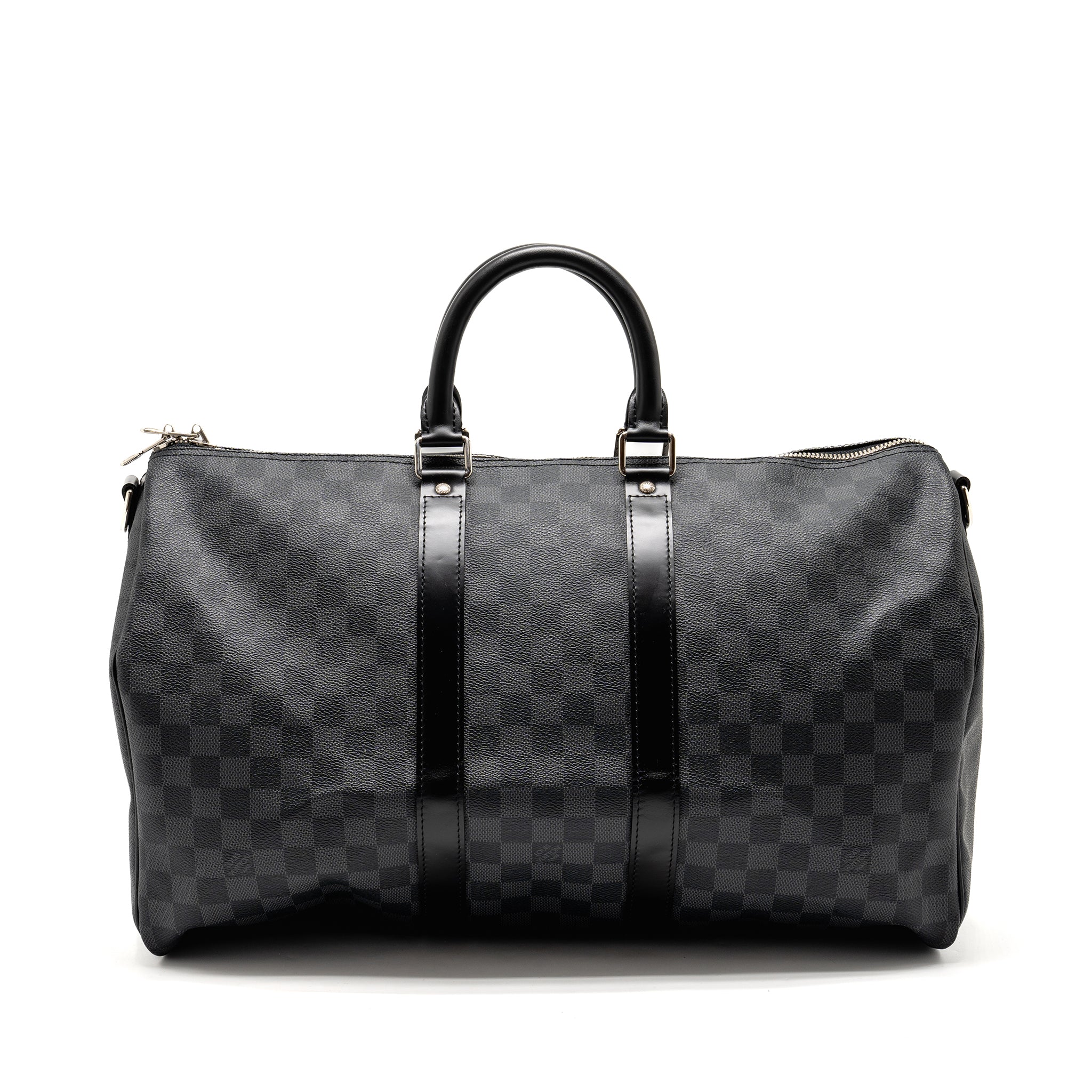 AAA Replica Louis Vuitton LV KEEPALL BANDOULIERE 45 DAMIER GRAPHITE CANVAS BLACK SHW
