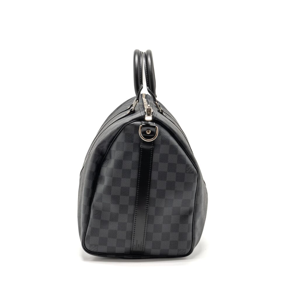 AAA Replica Louis Vuitton LV KEEPALL BANDOULIERE 45 DAMIER GRAPHITE CANVAS BLACK SHW