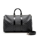 AAA Replica Louis Vuitton LV KEEPALL BANDOULIERE 45 DAMIER GRAPHITE CANVAS BLACK SHW