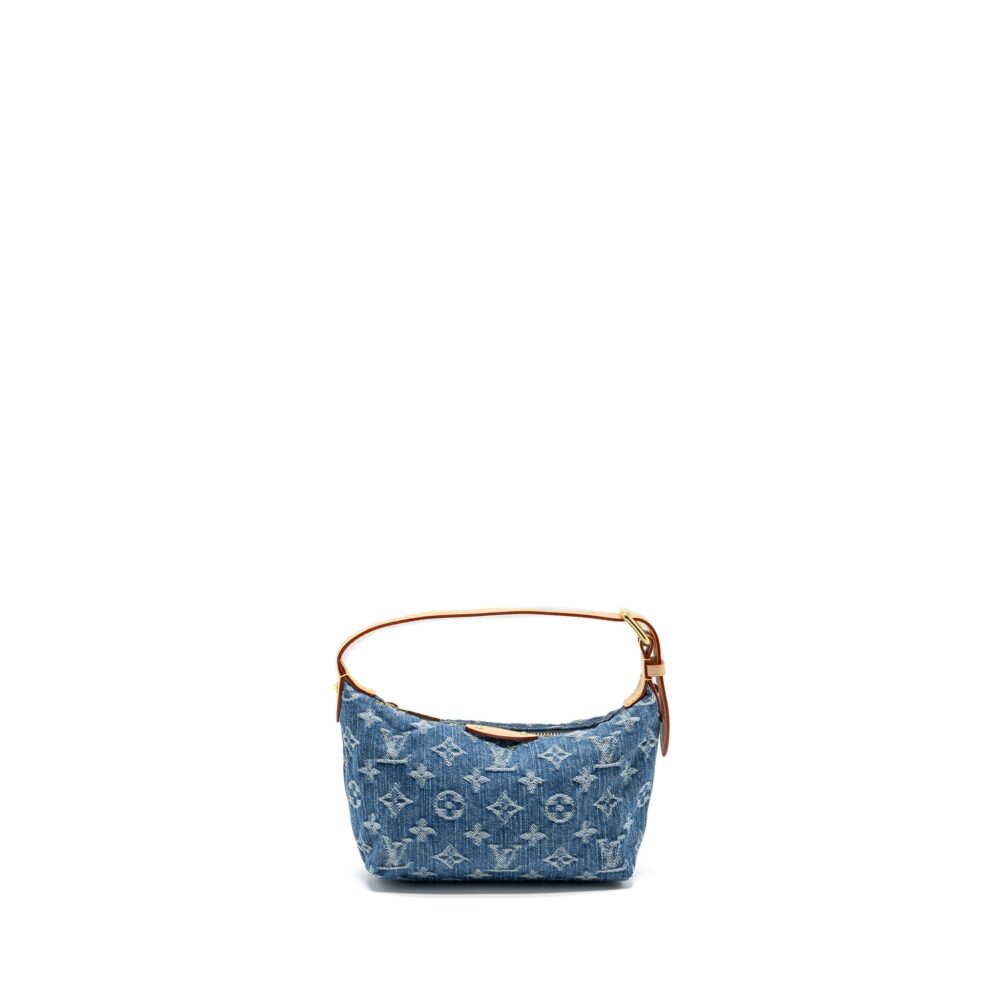 AAA Replica Louis Vuitton LV HILLS POCHETTE MONOGRAM DENIM BLUE GHW