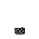 AAA Replica Louis Vuitton LV MINI POCHETTE ACCESSORIES MONOGRAM EMPREINTE BLACK/ BEIGE GHW