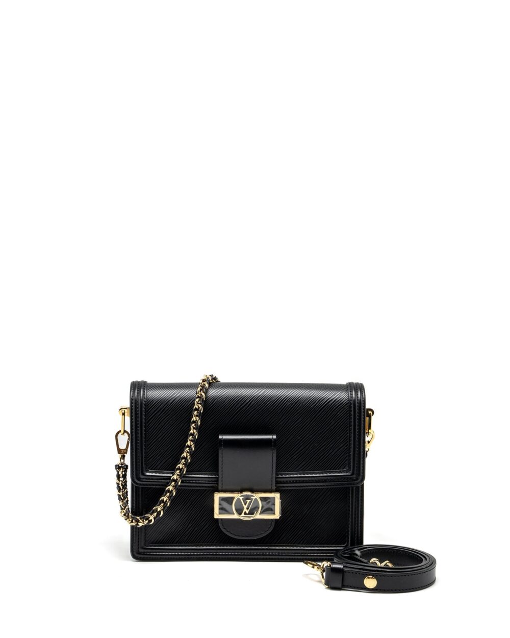 AAA Replica Louis Vuitton LV DAUPHINE MM EPI BLACK GHW