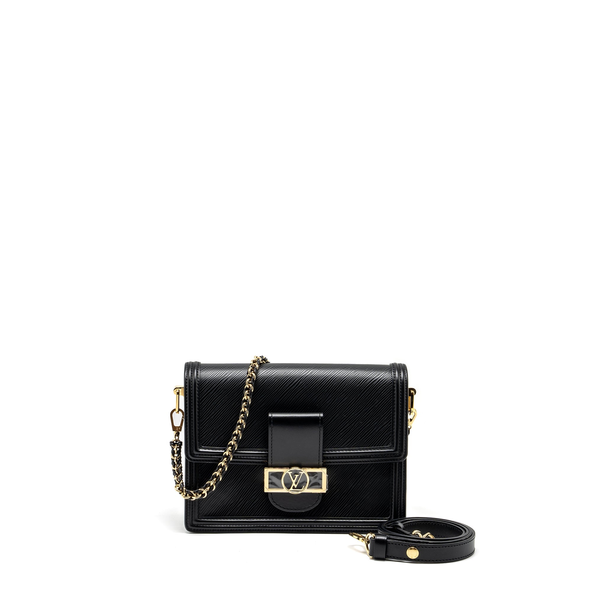 AAA Replica Louis Vuitton LV DAUPHINE MM EPI BLACK GHW