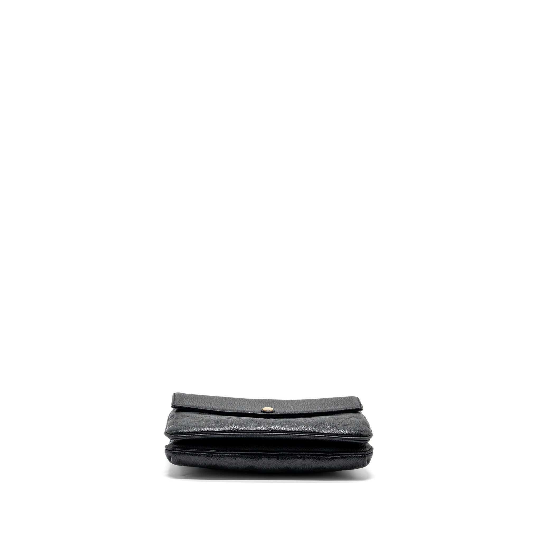 AAA Replica Louis Vuitton LV ENVELOP POCHETTE MONOGRAM EMPREINTE BLACK GHW