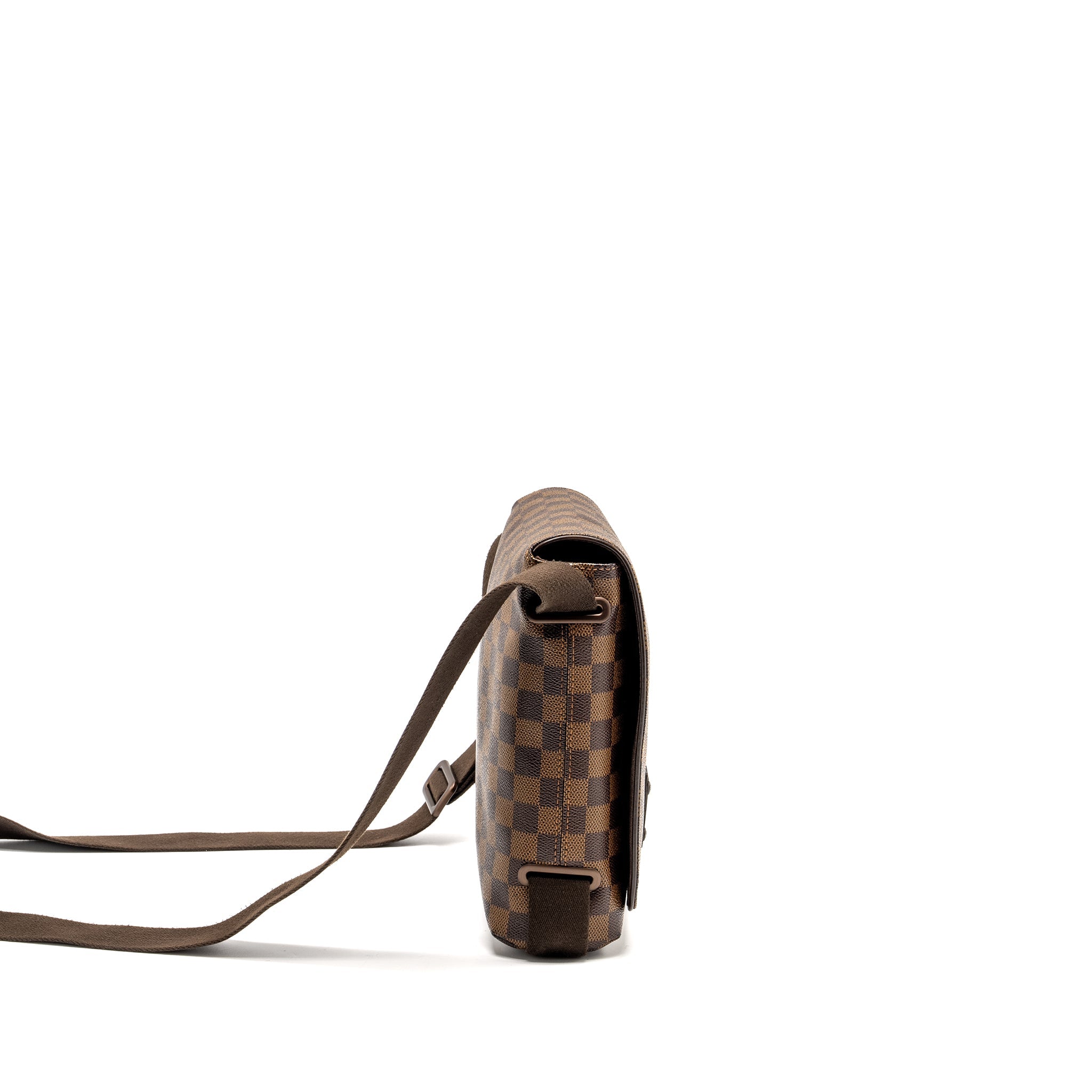 AAA Replica Louis Vuitton LV BROOKLYN PM MESSENGER BAG DAMIER EBENE CANVAS BROWN HARDWARE