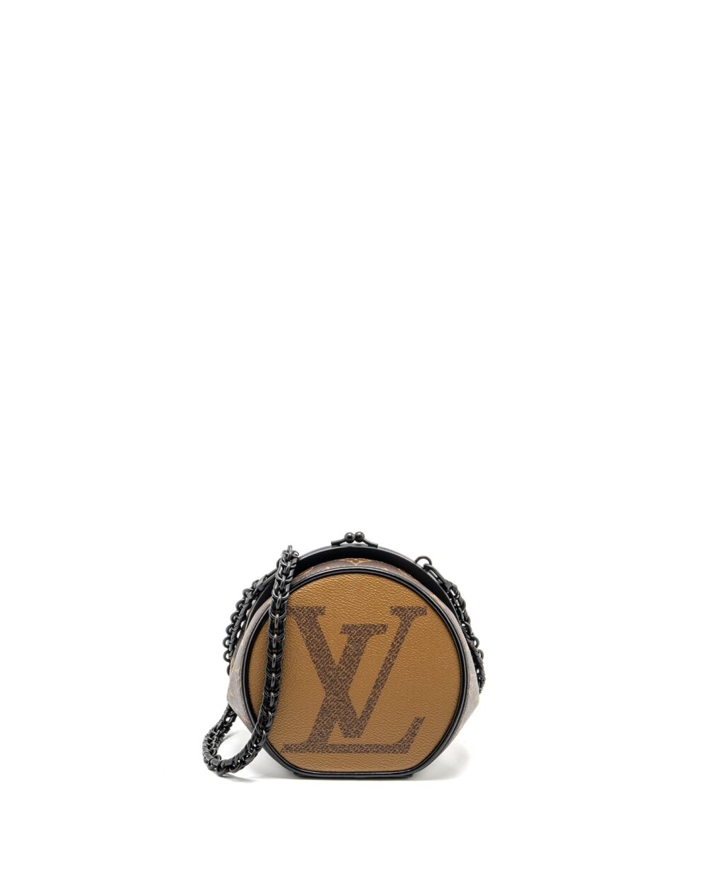 AAA Replica Louis Vuitton LV BOURSICOT CHAIN BAG REVERSE MONOGRAM CANVAS/LEATHER BLACK HARDWARE