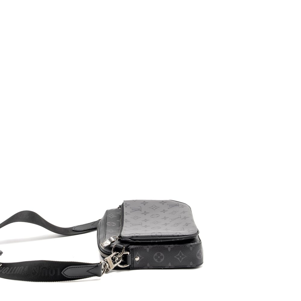 AAA Replica Louis Vuitton LV TRIO MESSANGER MONOGRAM ECLIPSE CANVAS BLACK/GREY WITH BLACK HARDWARE