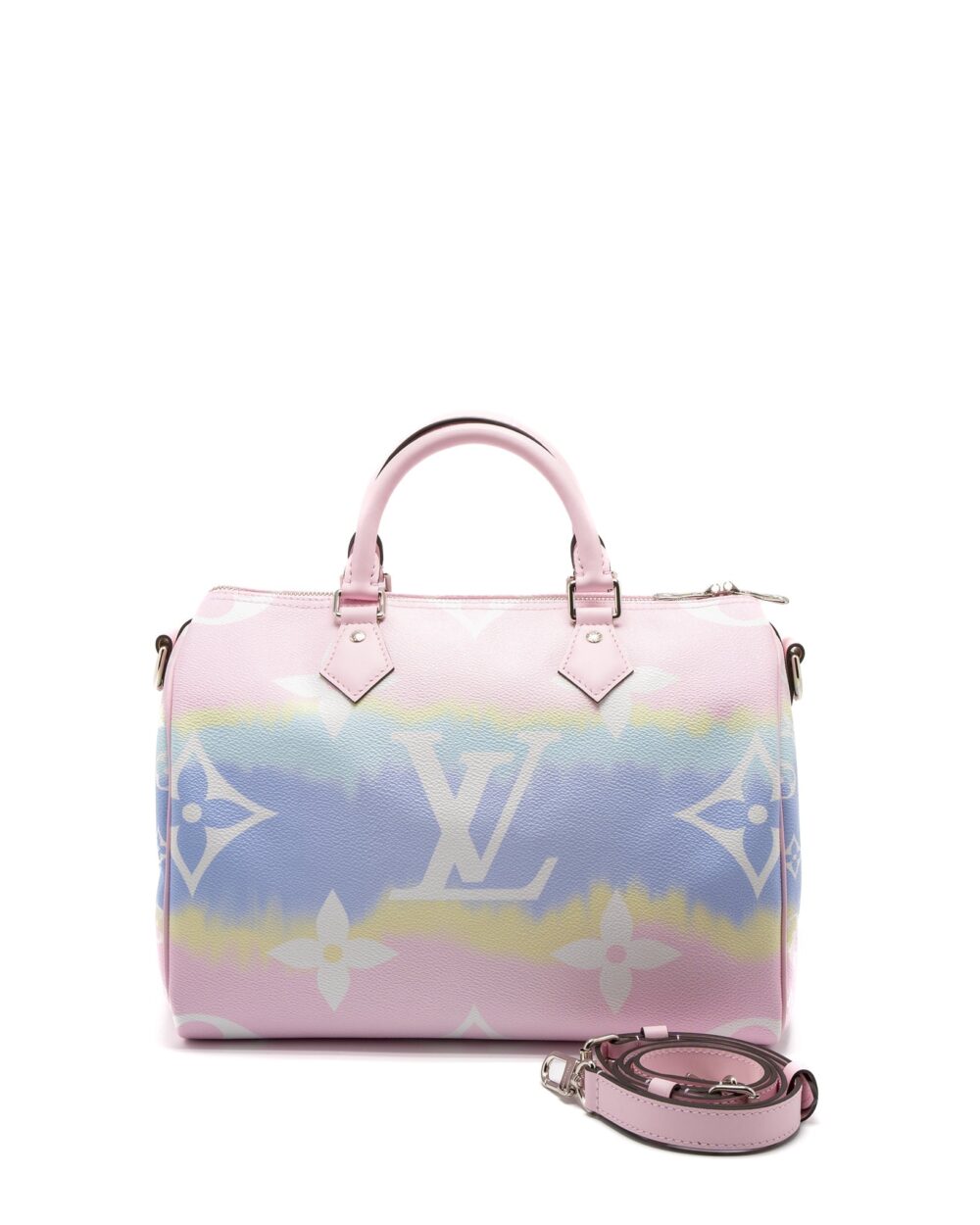 AAA Replica Louis Vuitton LV SPEEDY BANDOULIERE 30 MONOGRAM ESCAL GIANT CANVAS PASTEL PINK SHW
