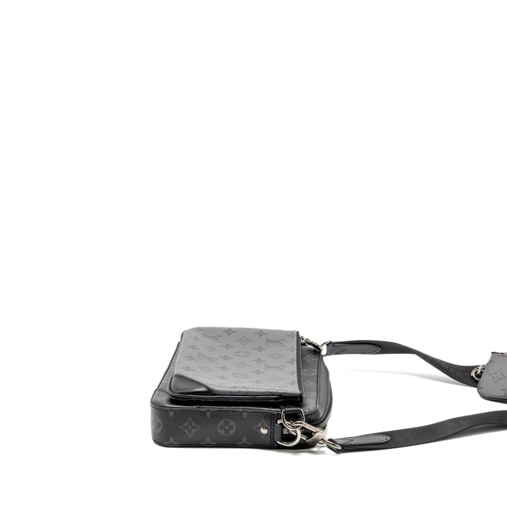 AAA Replica Louis Vuitton LV TRIO MESSANGER MONOGRAM ECLIPSE CANVAS BLACK/GREY WITH BLACK HARDWARE