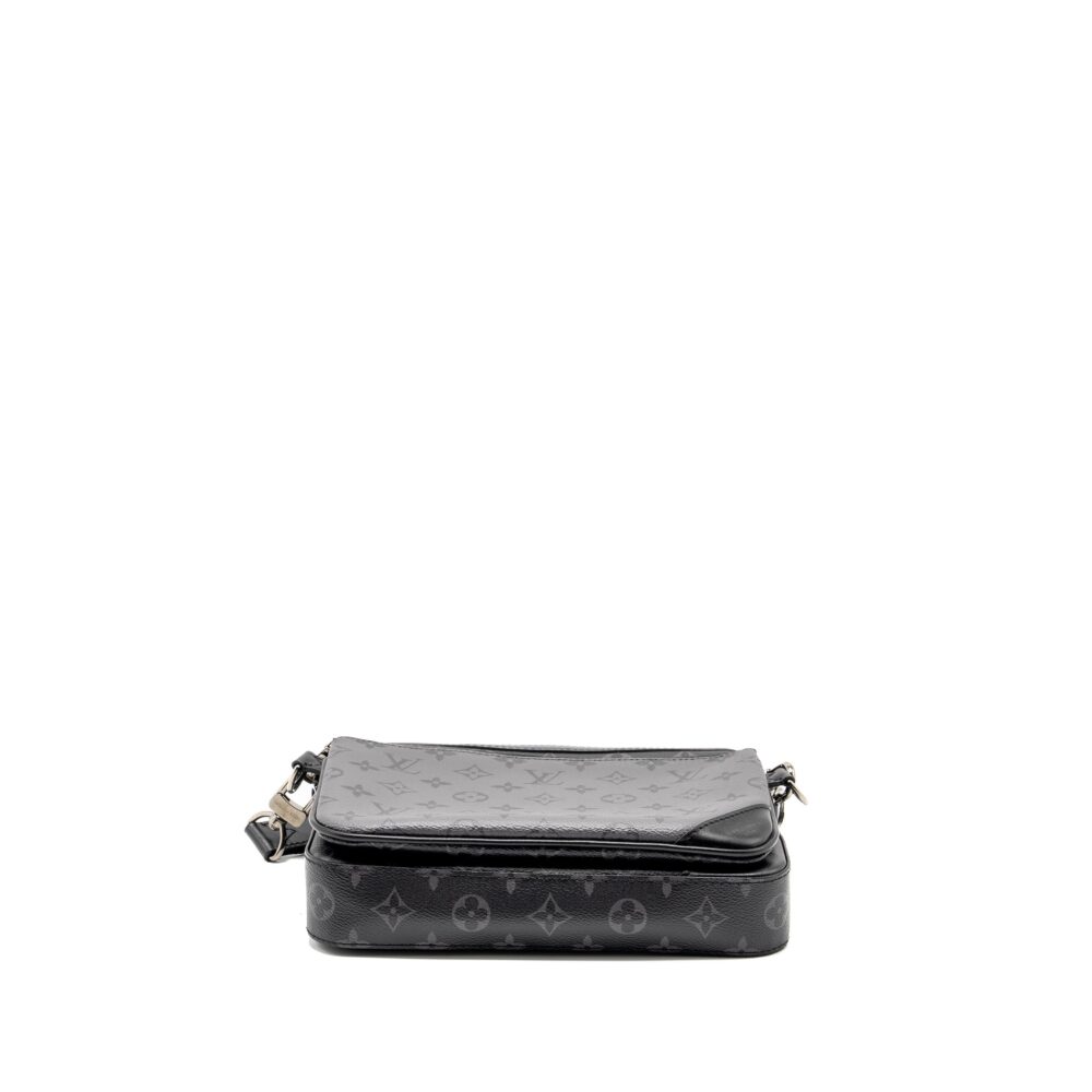AAA Replica Louis Vuitton LV TRIO MESSANGER MONOGRAM ECLIPSE CANVAS BLACK/GREY WITH BLACK HARDWARE