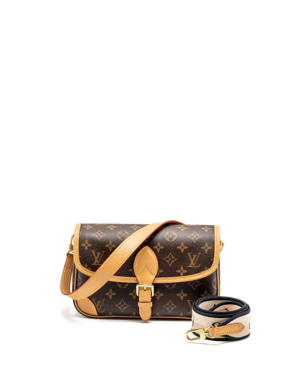 AAA Replica Louis Vuitton LV DIANE BAG WITH JACQUARD STRAP MONOGRAM CANVAS GHW