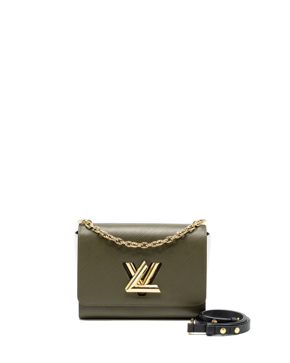 AAA Replica Louis Vuitton LV TWIST MM EPI OLIVE/WHITE GHW