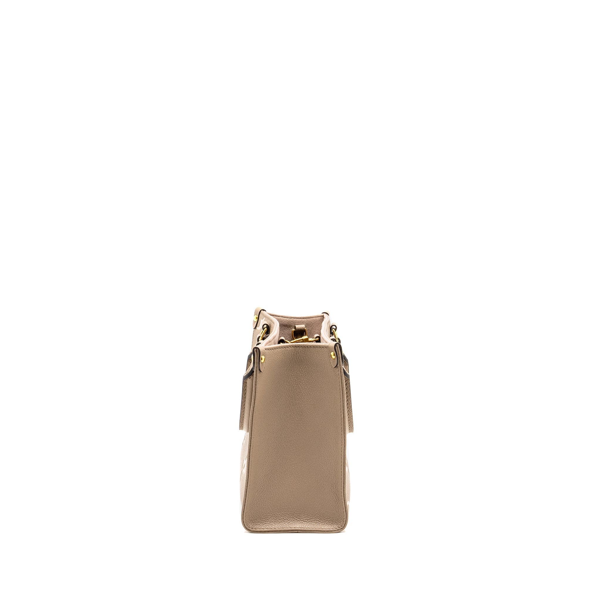 AAA Replica Louis Vuitton LV ONTHEGO PM BICOLOUR MONOGRAM EMPREINTE LEATHER TOURTERELLE/CREME GHW