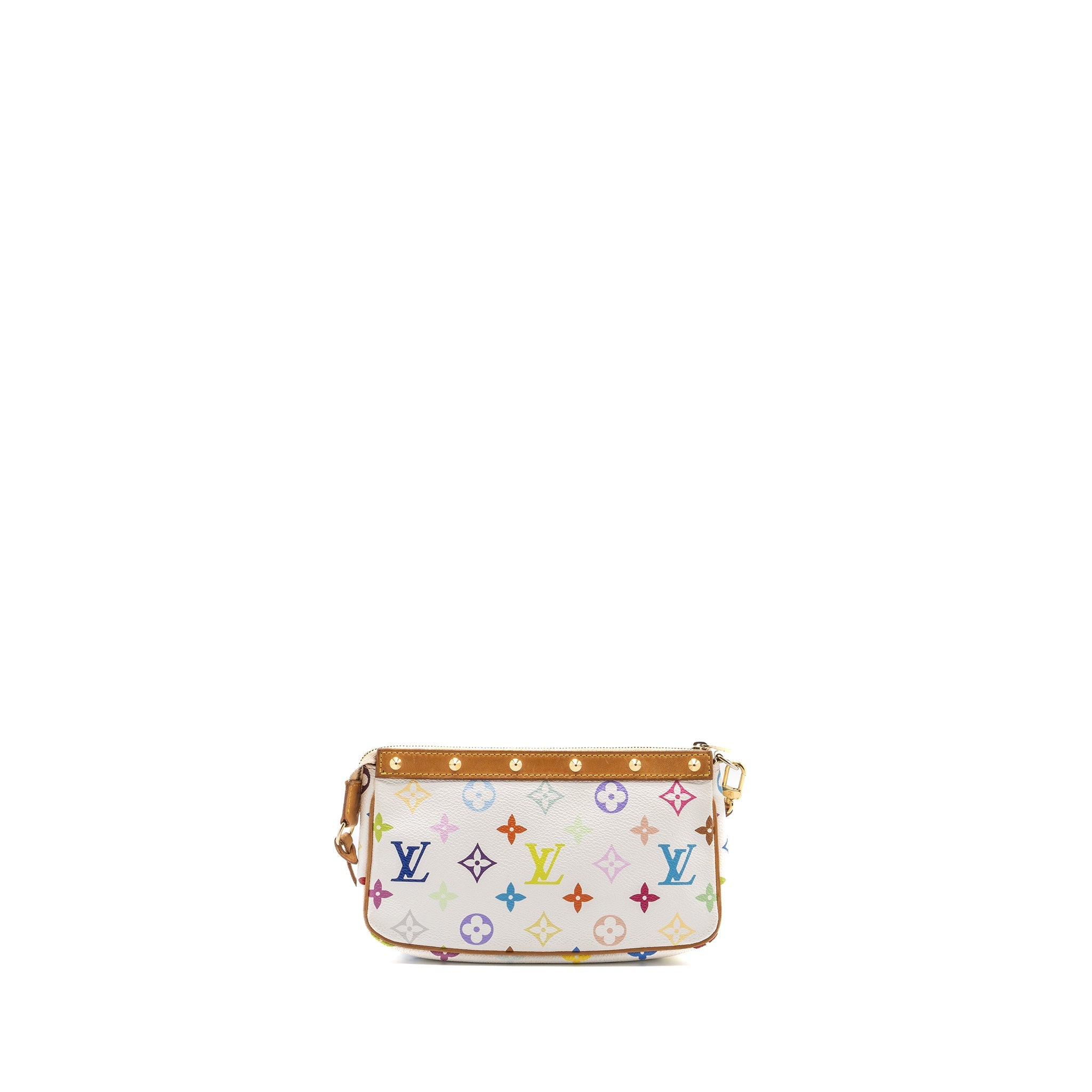 AAA Replica Louis Vuitton LV VINTAGE POCHETTE ACCESSORIES MULTICOLOUR MONOGRAM CANVAS WHITE GHW