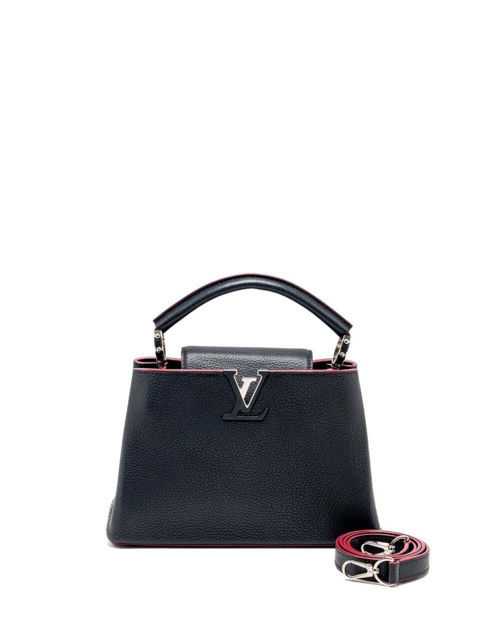 AAA Replica Louis Vuitton LV CAPUCINES BB TAURILLON NAVY SHW