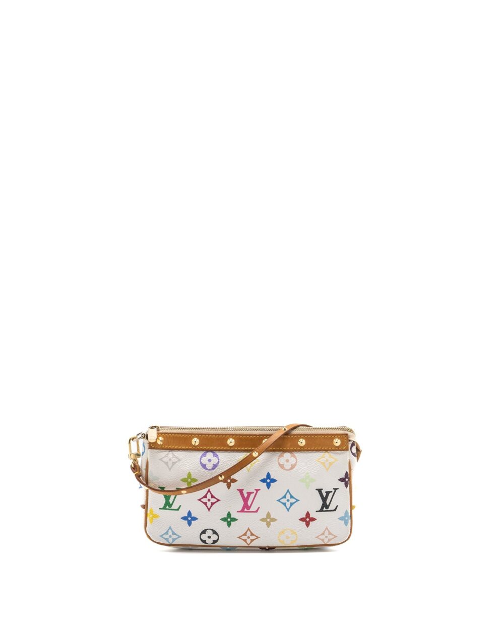 AAA Replica Louis Vuitton LV VINTAGE POCHETTE ACCESSORIES MULTICOLOUR MONOGRAM CANVAS WHITE GHW