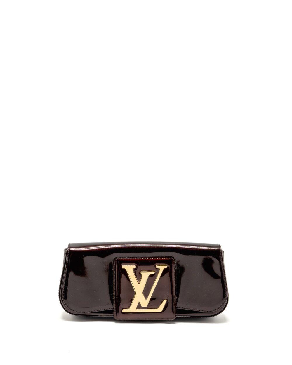 AAA Replica Louis Vuitton LV SOBE CLUTCH PATENT LEATHER DARK PURPLE GHW