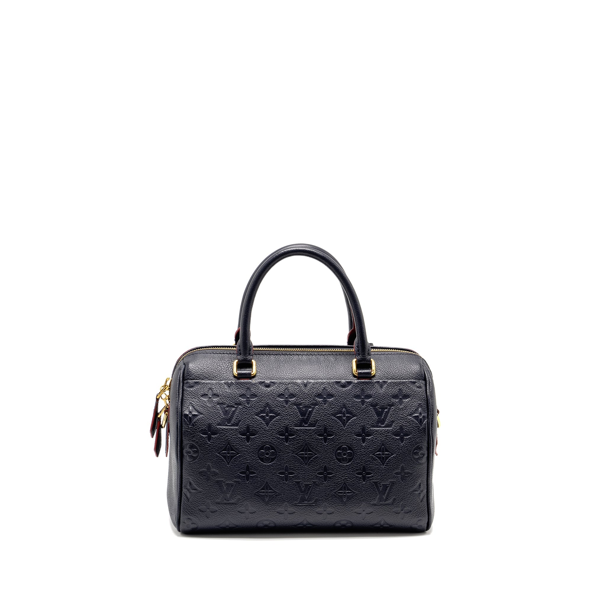 AAA Replica Louis Vuitton LV SPEEDY 25 BANDOULIERE MONOGRAM EMPREINTE NAVY/RED GHW