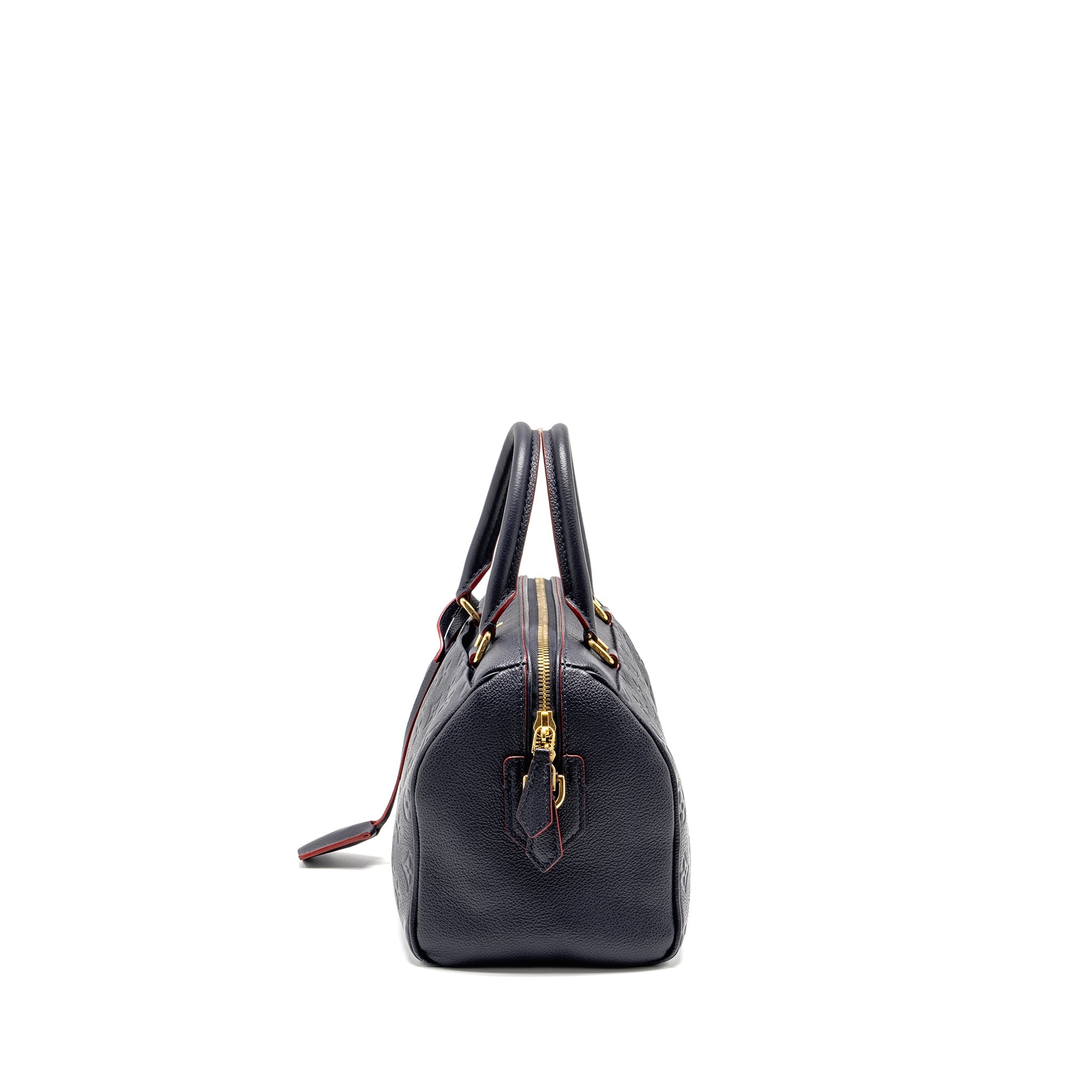 AAA Replica Louis Vuitton LV SPEEDY 25 BANDOULIERE MONOGRAM EMPREINTE NAVY/RED GHW