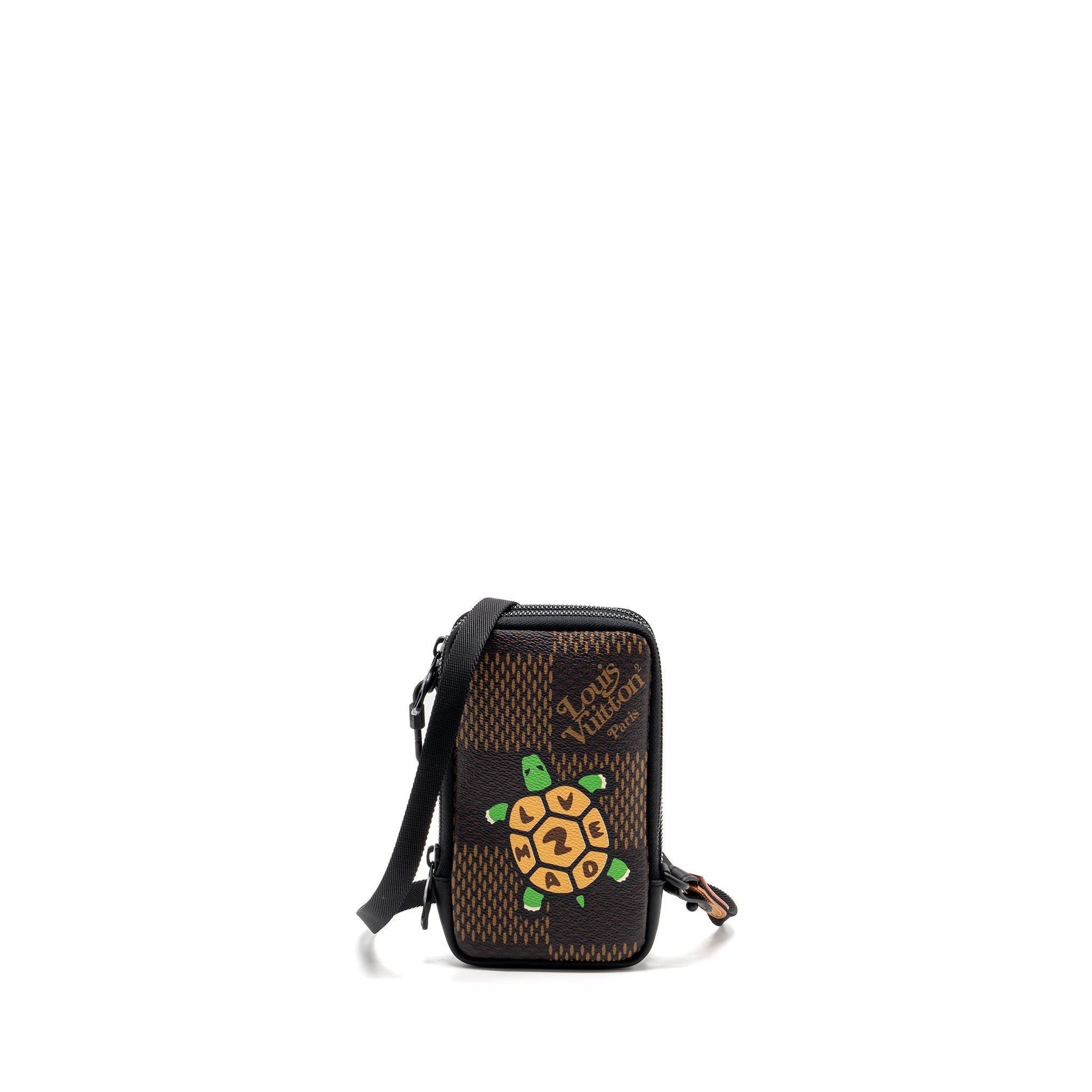 AAA Replica Louis Vuitton LV NIGO DOUBLE PHONE POUCH LIMITED EDITION BLACK HARDWARE