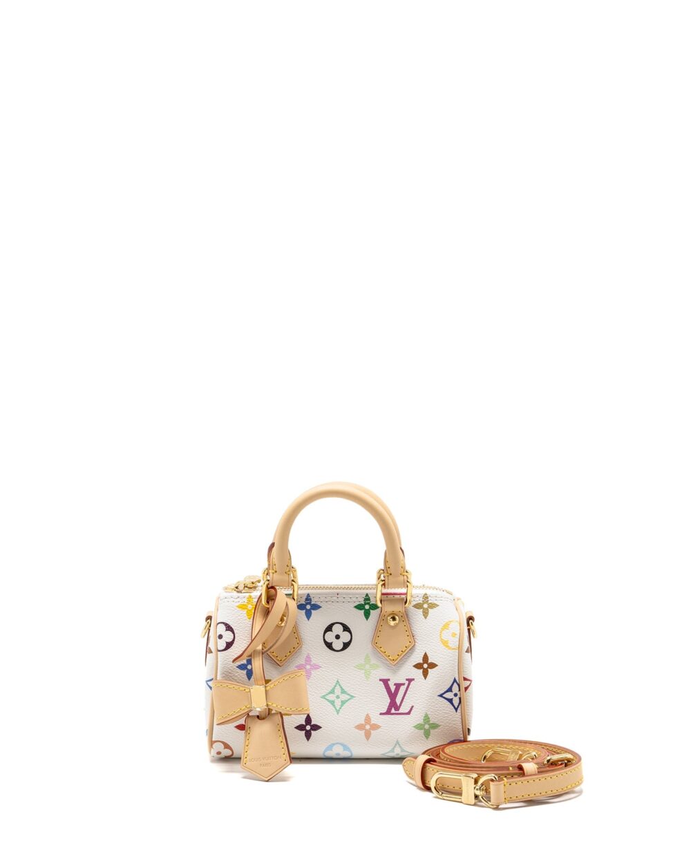AAA Replica Louis Vuitton LV TAKASHI MURAKAMI NANO SPEEDY MULTICOLOURED MONOGRAM CANVAS WHITE GHW