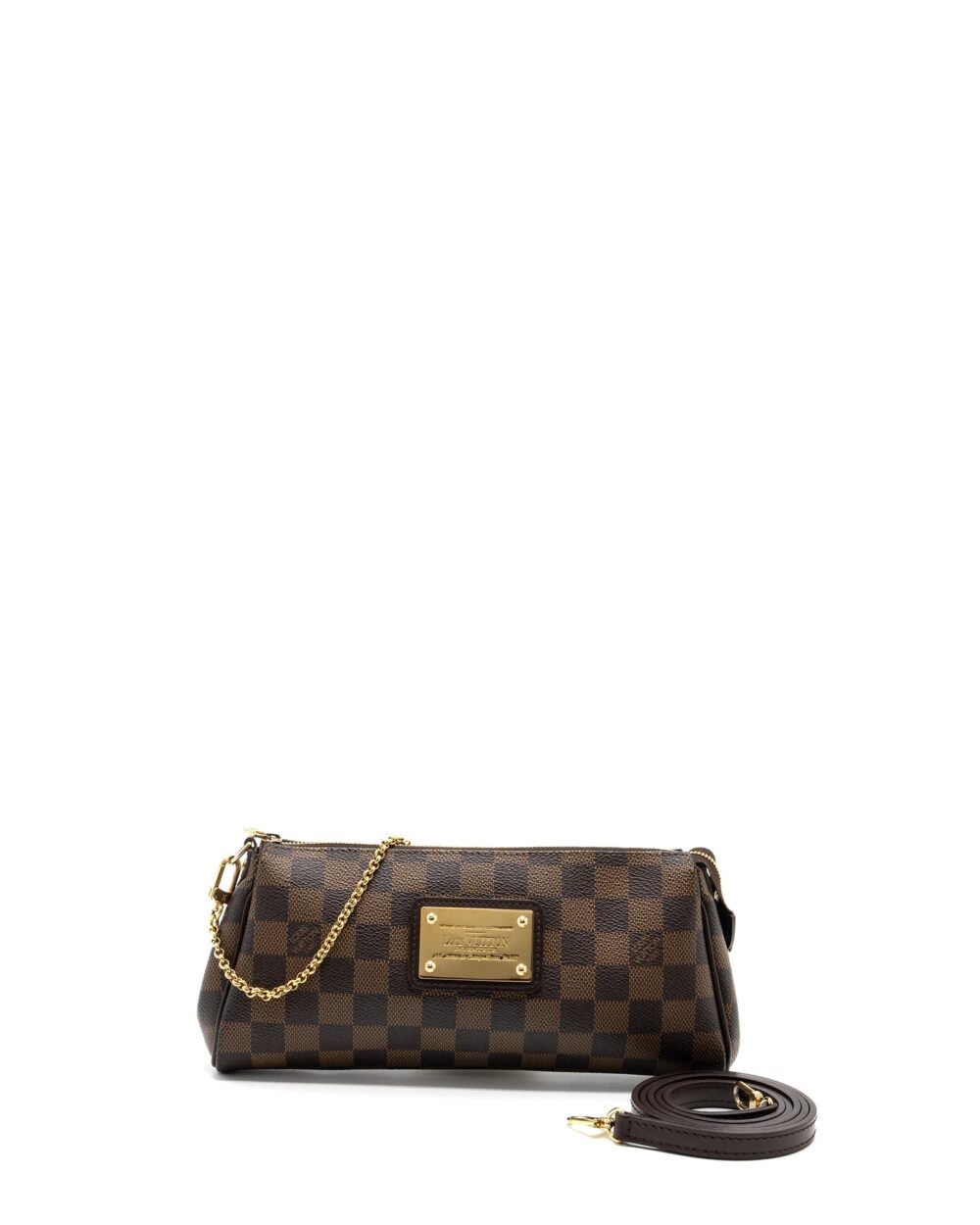 AAA Replica Louis Vuitton LV EVA POCHETTE DAMIER EBENE GHW