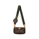 AAA Replica Louis Vuitton LV MULTI POCHETTE ACCESSORIES MONOGRAM CANVAS KHAKI GHW