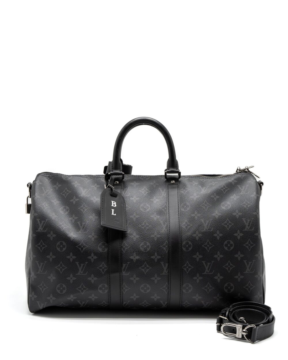 AAA Replica Louis Vuitton LV Keepall Bandoulière 45 Monogram Eclipse Canvas SHW