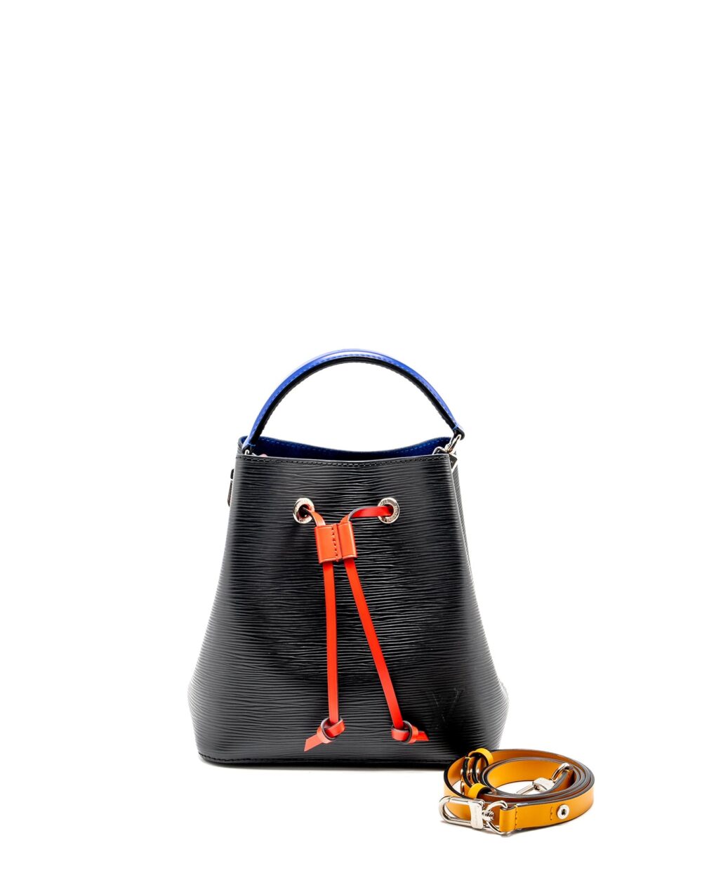 AAA Replica Louis Vuitton LV NEO NOE BB EPI LEATHER BLACK/SAFFRON/MULTICOLOUR SHW