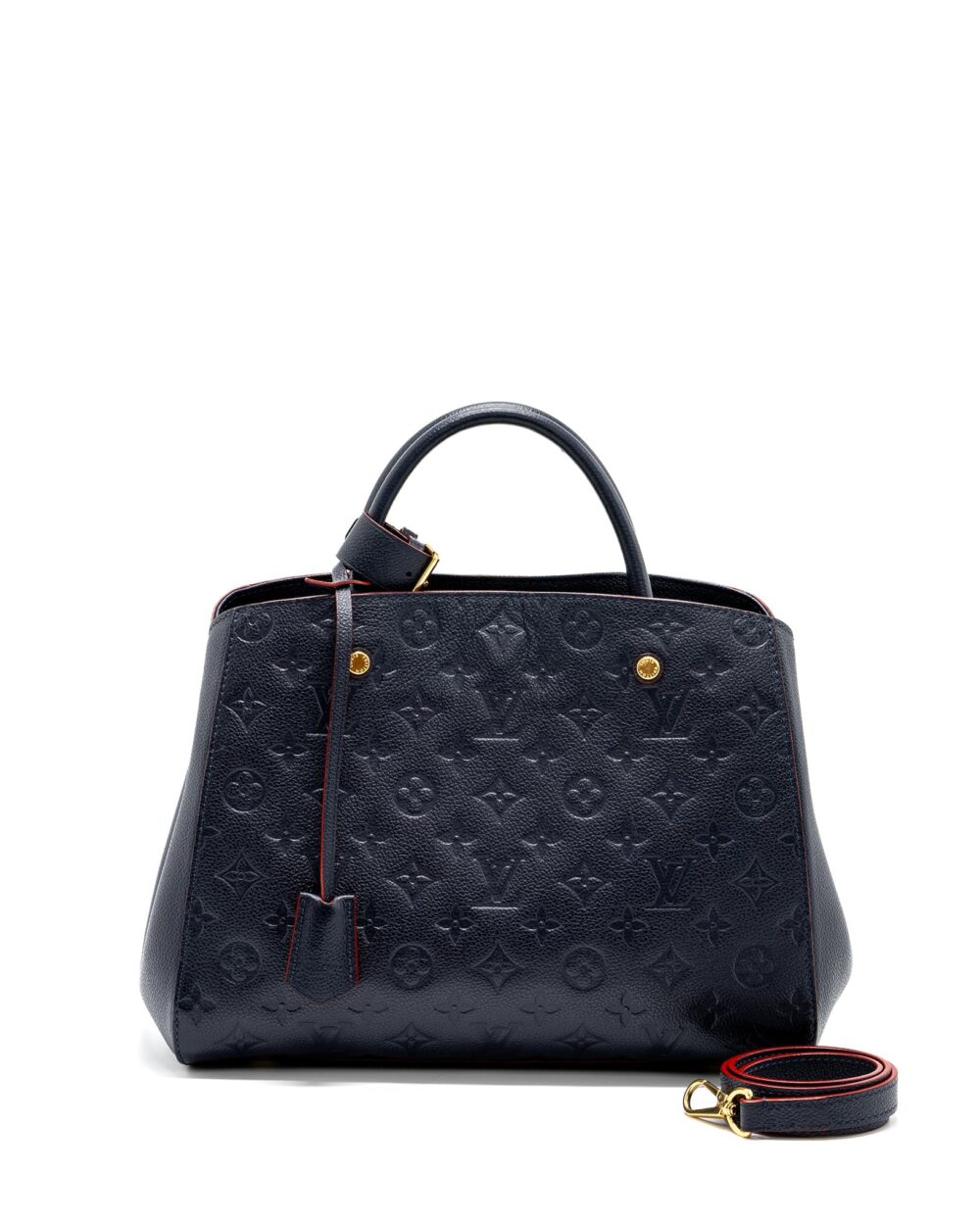 AAA Replica Louis Vuitton LV MONTAIGNE MM MONOGRAM EMPREINTE NAVY GHW