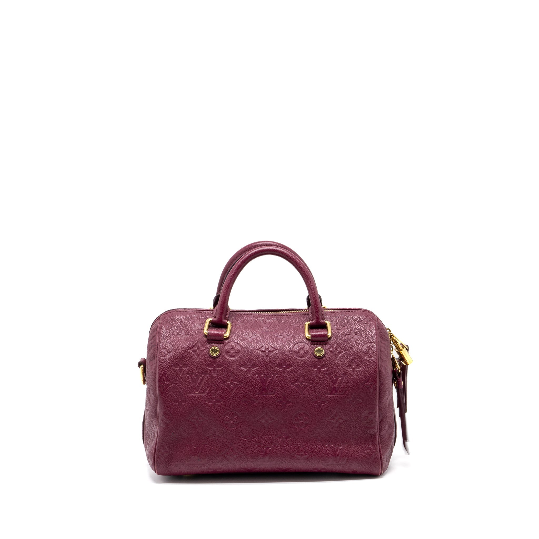 AAA Replica Louis Vuitton LV SPEEDY 25 BANDOULIERE MONOGRAM EMPREINTE PURPLE GHW
