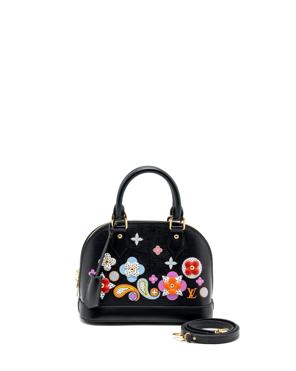 AAA Replica Louis Vuitton LV ALMA BB BLOOMING FLOWERS LIMITED EDITION EPI BLACK/MULTICOLOUR GHW