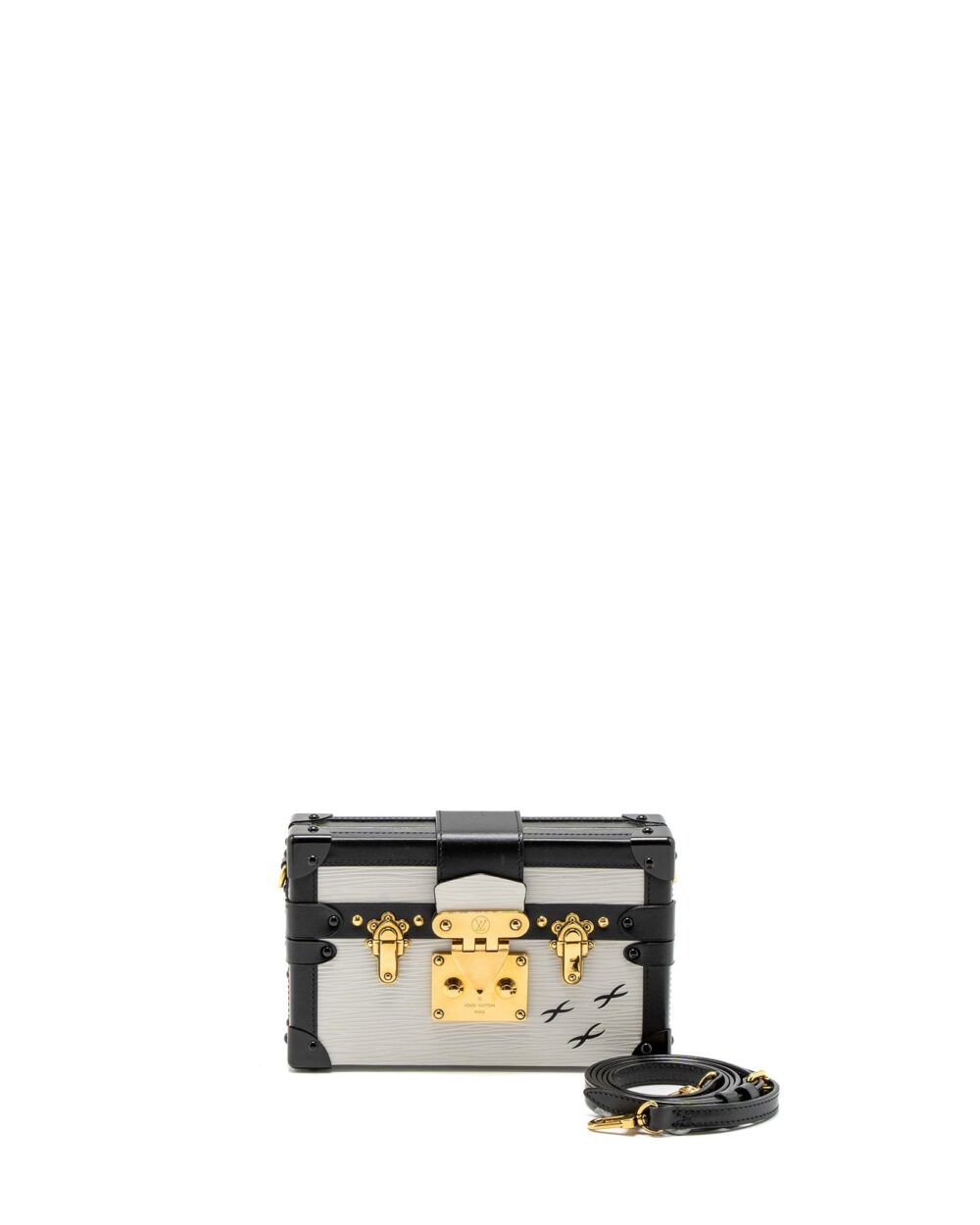 AAA Replica Louis Vuitton LV PETIT MALLE EPI WHITE/BLACK GHW