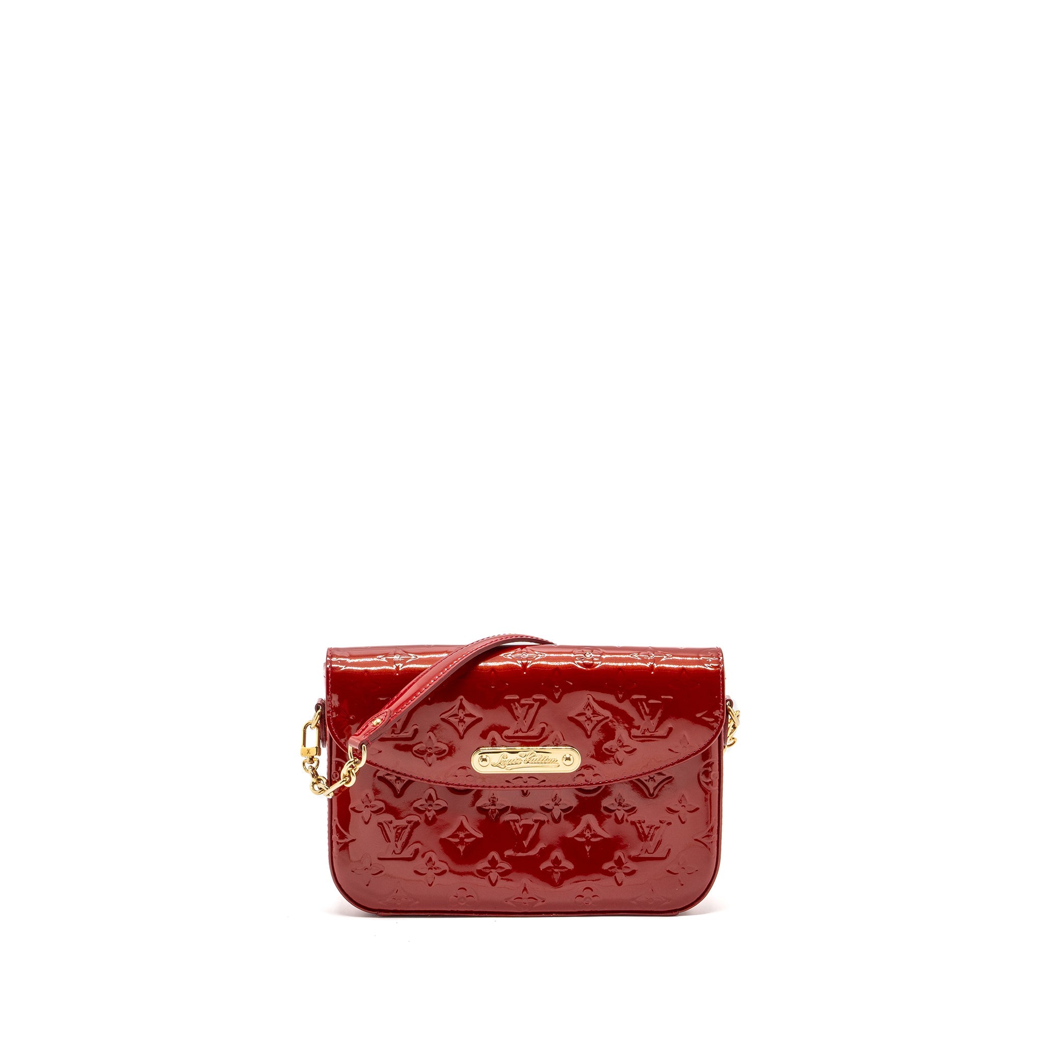 AAA Replica Louis Vuitton LV FLAP SHOULDER EVENING BAG PATENT LEATHER RED GHW