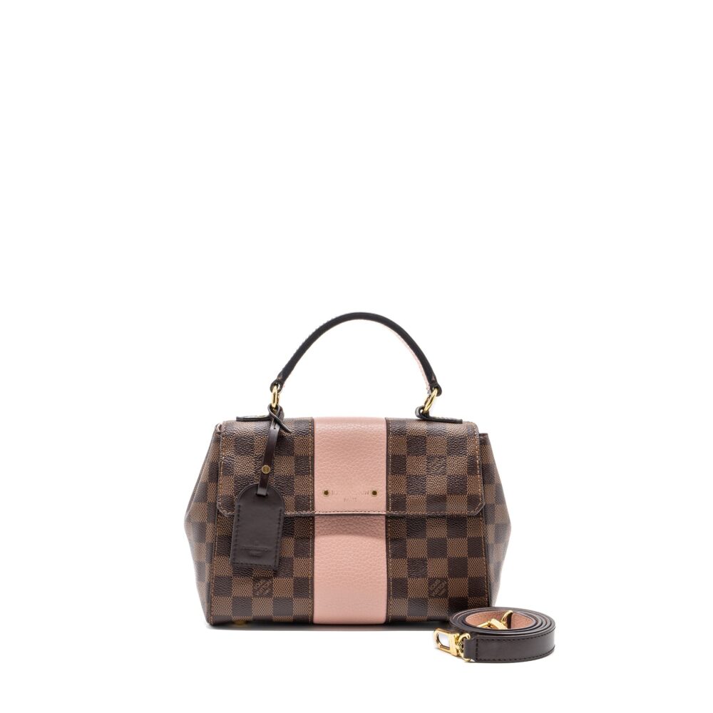 AAA Replica Louis Vuitton LV CLUNY BB DAMIER EBENE/PINK GHW