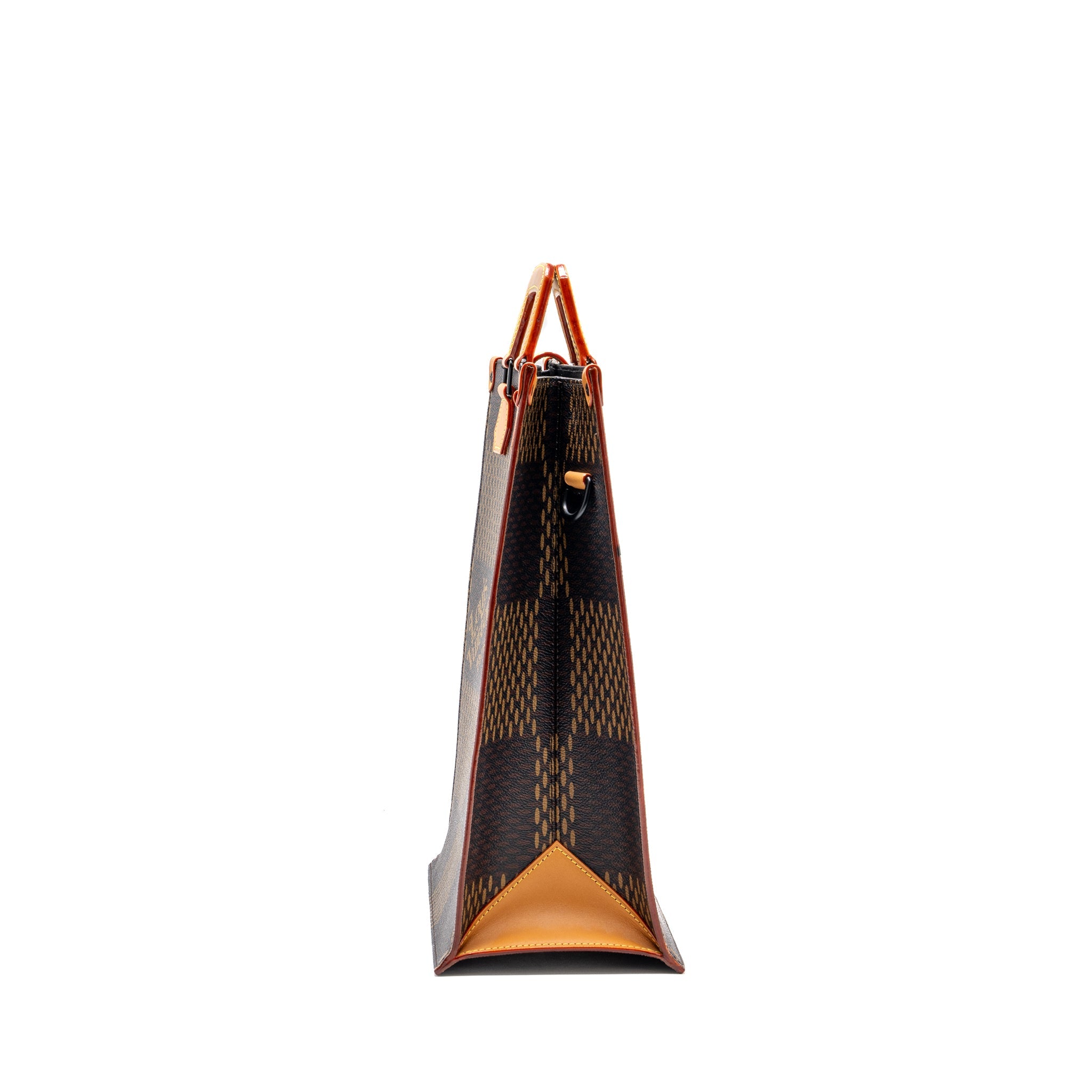 AAA Replica Louis Vuitton LV X NIGO GIANT TOTE DAMIER EBENE MONOGRAM CANVAS BROWN BLACK HARDWARE