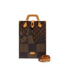AAA Replica Louis Vuitton LV X NIGO GIANT TOTE DAMIER EBENE MONOGRAM CANVAS BROWN BLACK HARDWARE