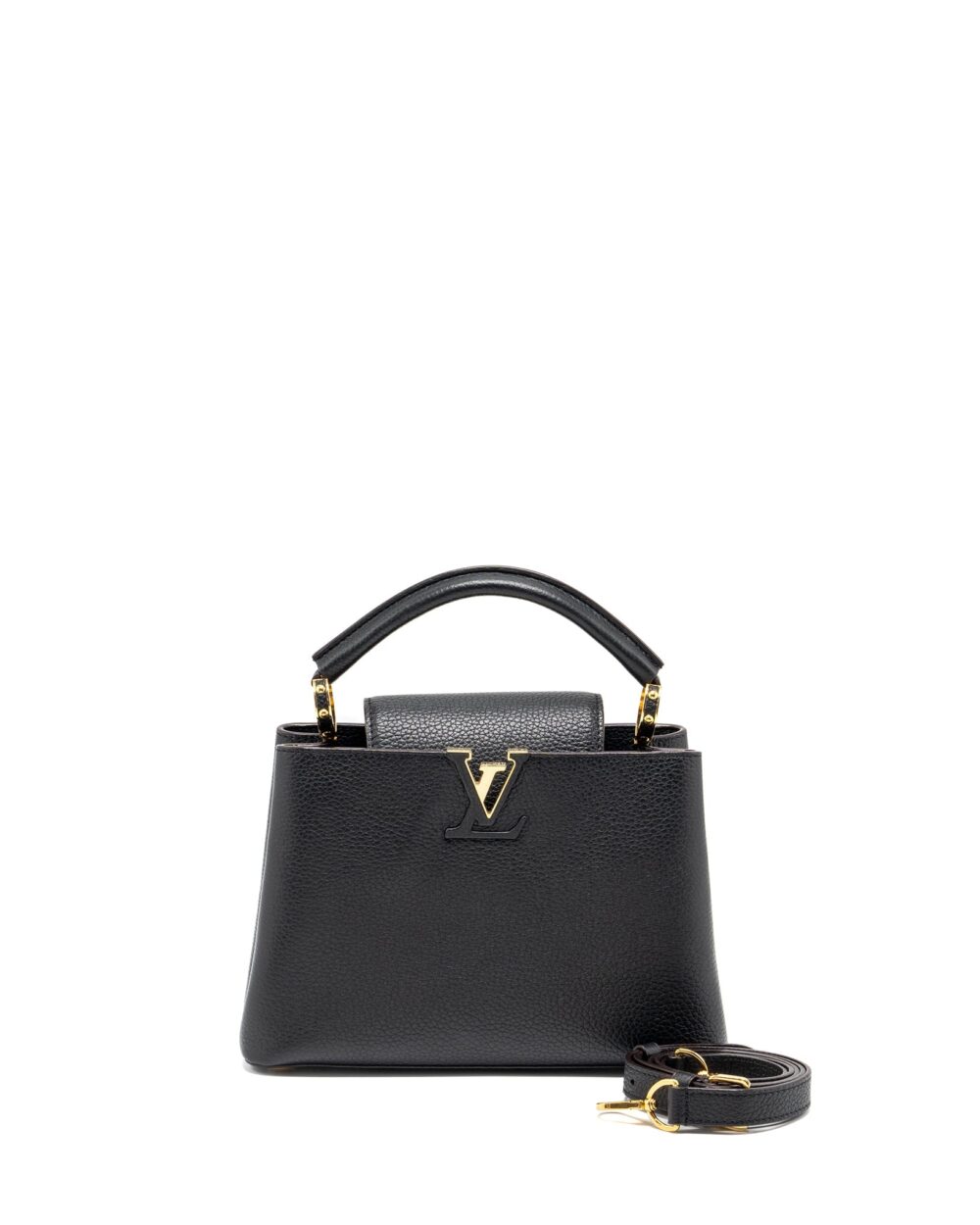 AAA Replica Louis Vuitton LV CAPUCINES BB TAURILLON CALFSKIN BLACK GHW