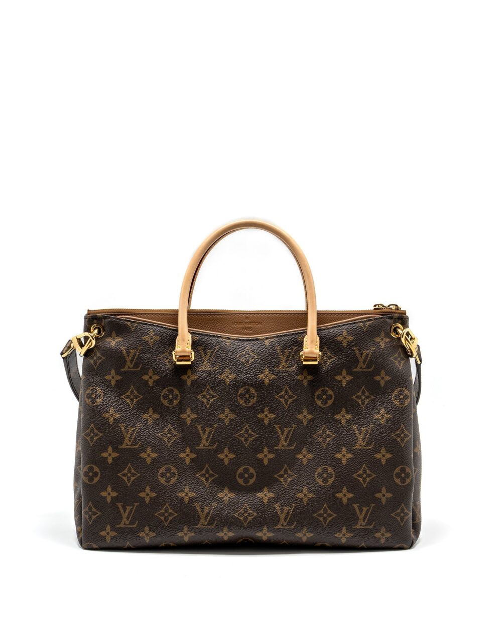 AAA Replica Louis Vuitton LV PALLAS TOTE BAG MONOGRAM CANVAS BROWN GHW