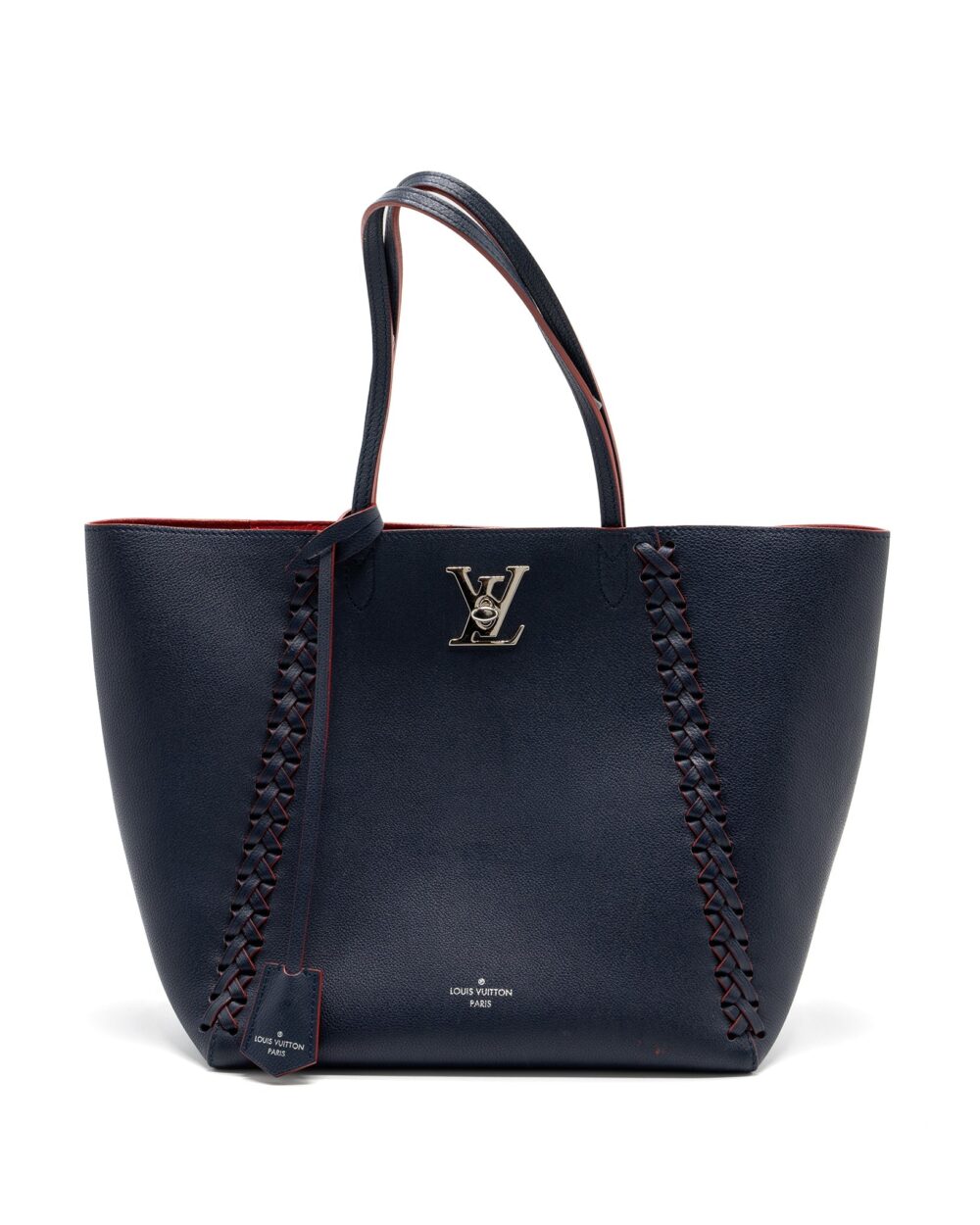 AAA Replica Louis Vuitton LV LOCK ME TOTE BAG CALFSKIN NAVY SHW