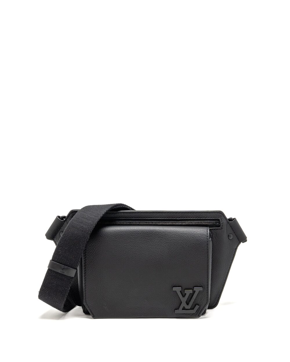 AAA Replica Louis Vuitton LV AEROGRAM TAKEOFF SLING BLACK GRAINED CALFSKIN BLACK HARDWARE