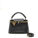 AAA Replica Louis Vuitton LV CAPUCINES MM CALFSKIN BLACK GHW