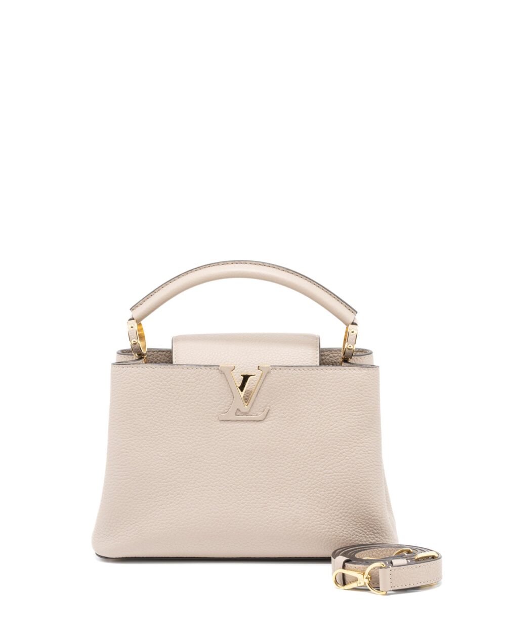 AAA Replica Louis Vuitton LV CAPUCINES BB TAURILLON GALET GHW