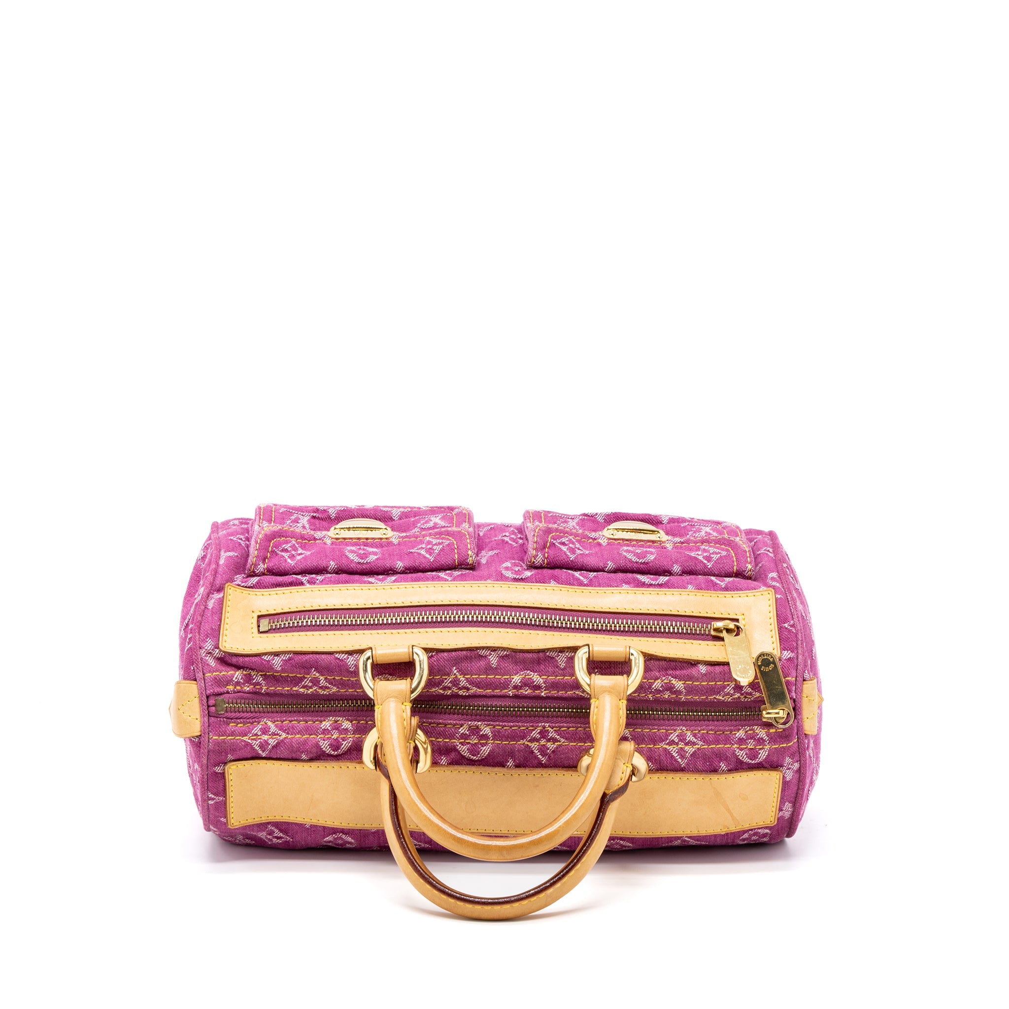 AAA Replica Louis Vuitton LV VINTAGE NEO SPEEDY MONOGRAM DENIM PINK GHW
