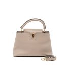 AAA Replica Louis Vuitton LV CAPUCINES MM TAURILLON LIGHT GREY GHW