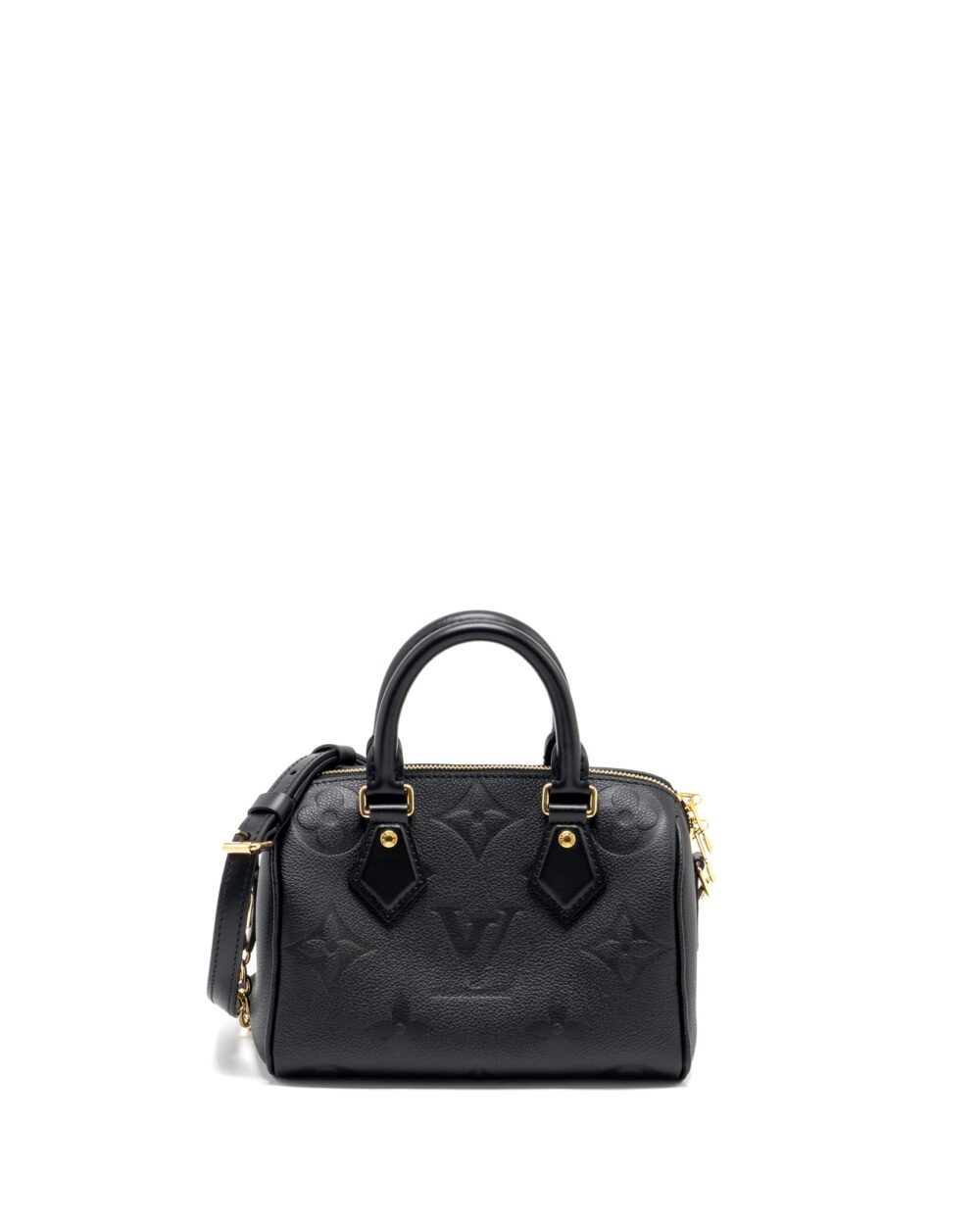 AAA Replica Louis Vuitton LV SPEEDY 20 BANDOULIERE MONOGRAM EMPREINTE BLACK GHW
