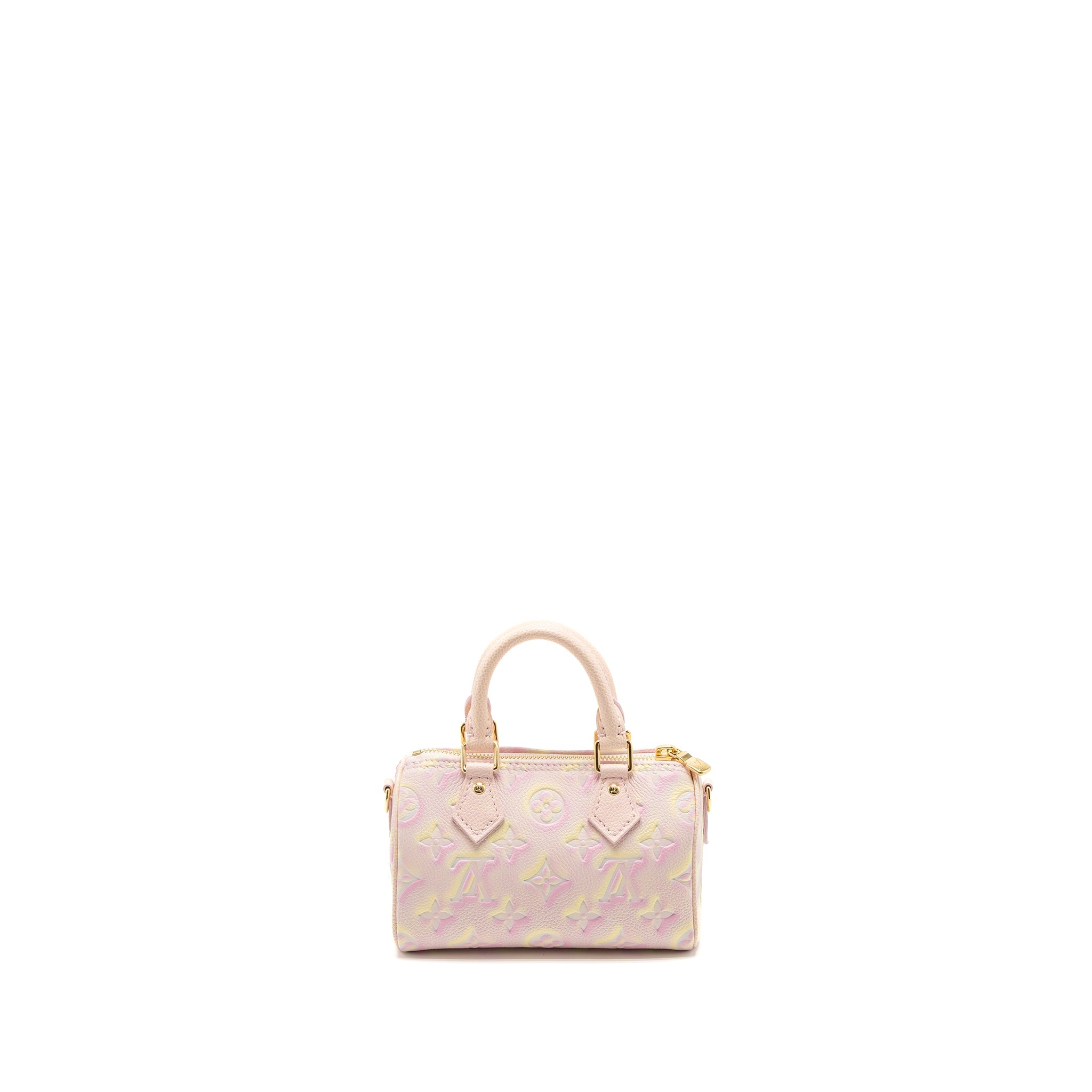 AAA Replica Louis Vuitton LV NANO SPEEDY MONOGRAM EMPREINTE PINK/MULTICOLOUR GHW (NEW VERSION)