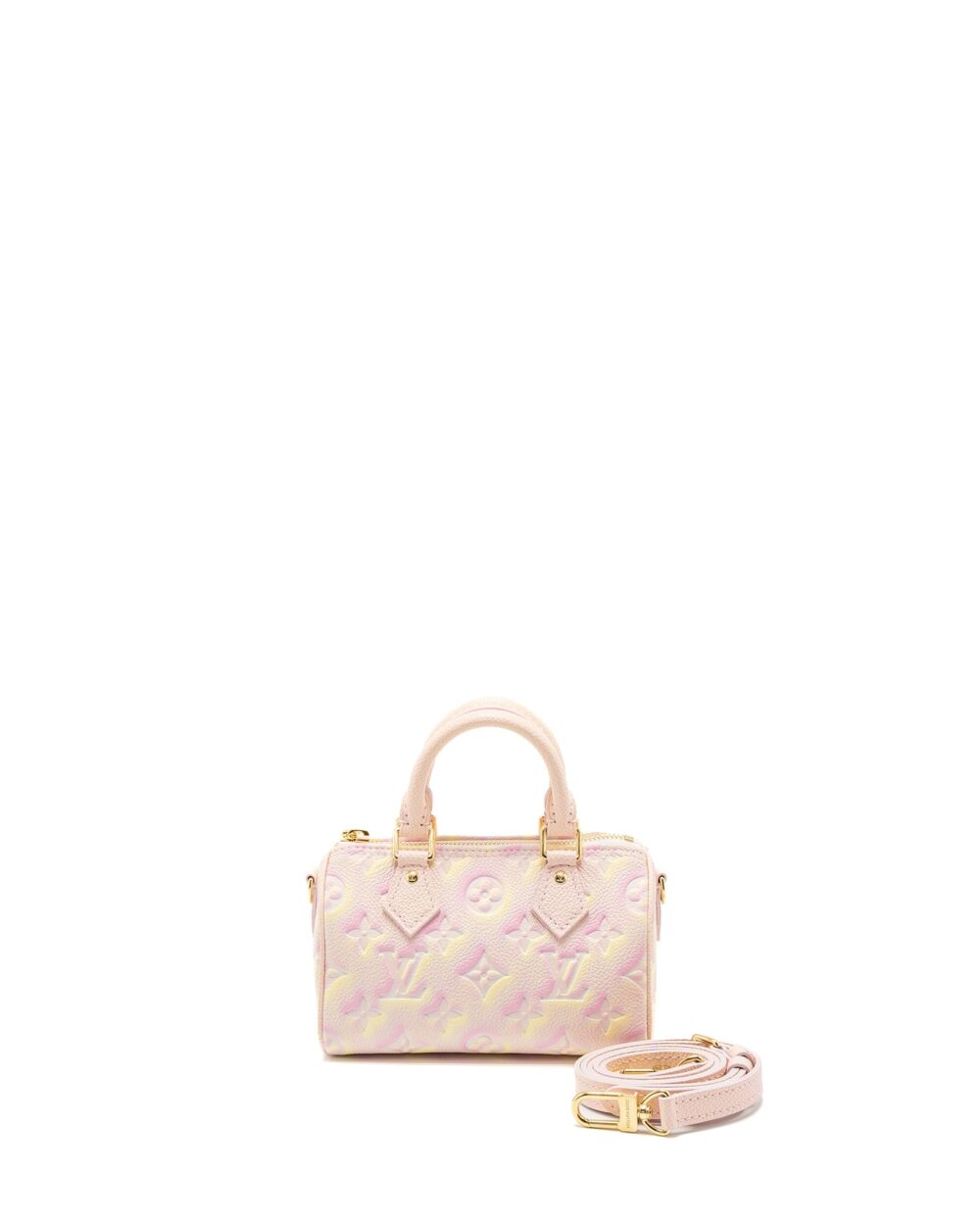 AAA Replica Louis Vuitton LV NANO SPEEDY MONOGRAM EMPREINTE PINK/MULTICOLOUR GHW (NEW VERSION)