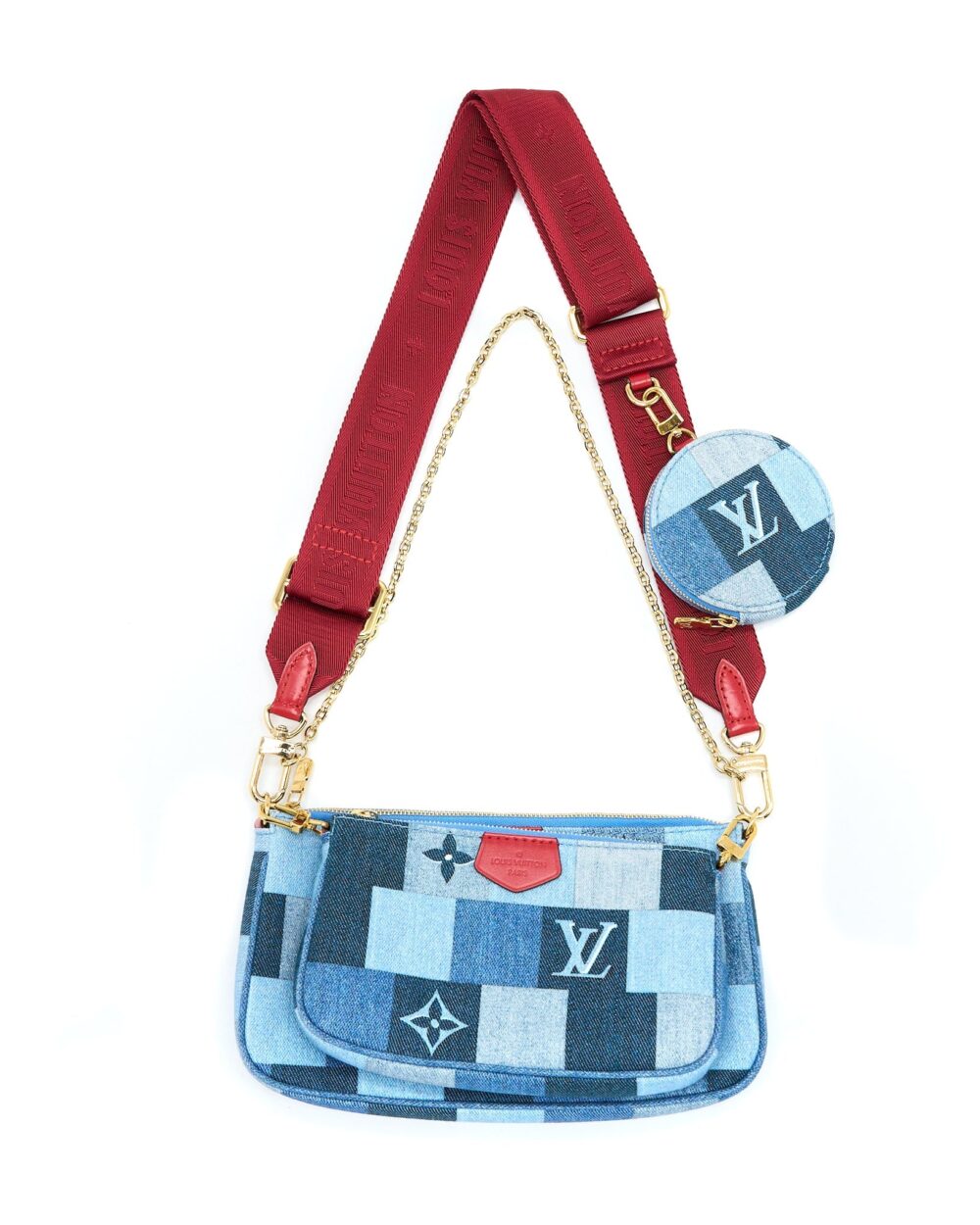 AAA Replica Louis Vuitton LV PATCHWORK MULTI-POCHETTE ACCESSOIRES BAG MONOGRAM DENIM GHW