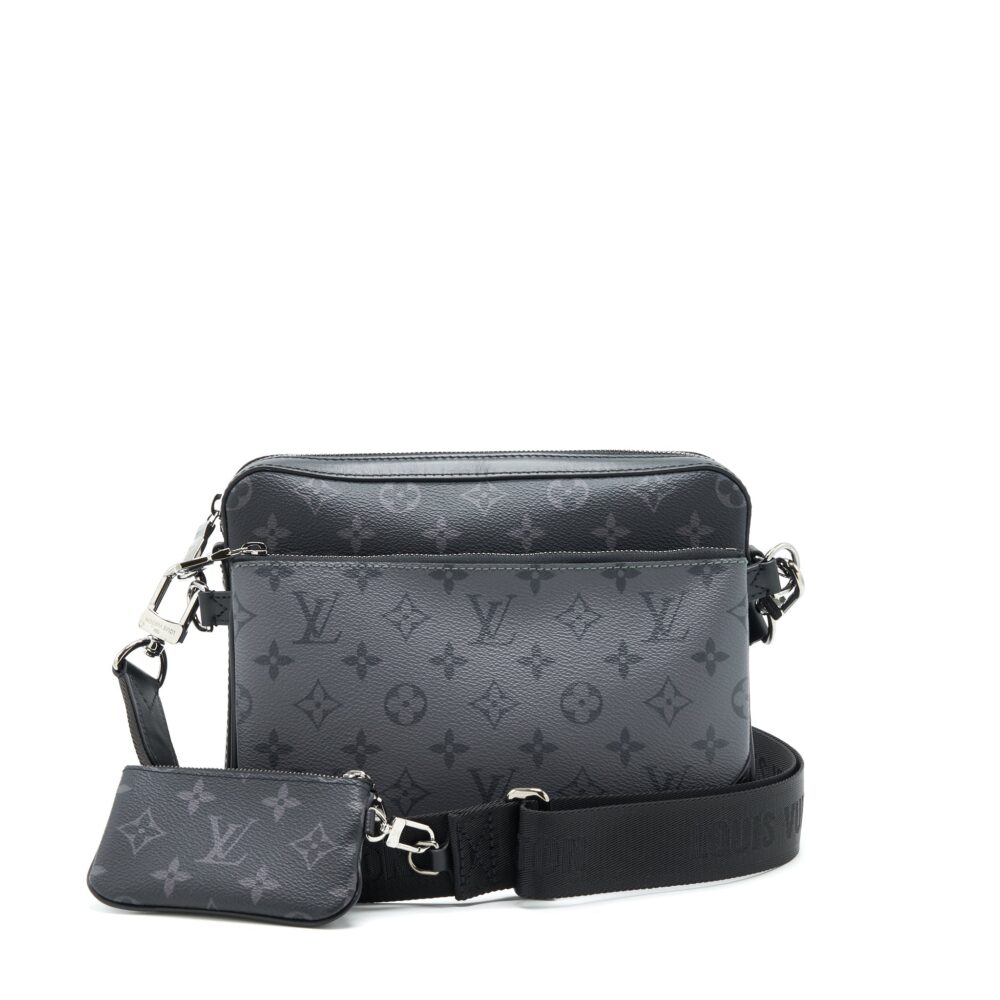 AAA Replica Louis Vuitton LV TRIO MESSENGER MONOGRAM ECLIPSE COATED CANVAS